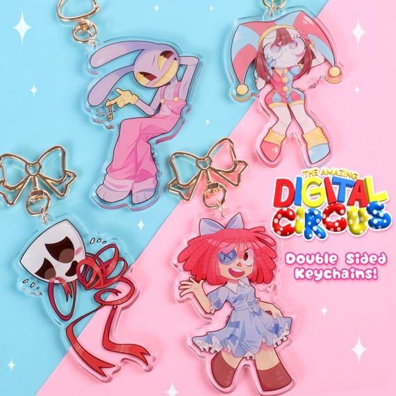 The Amazing Digital Circus Acrylic Keychain Double Sided!