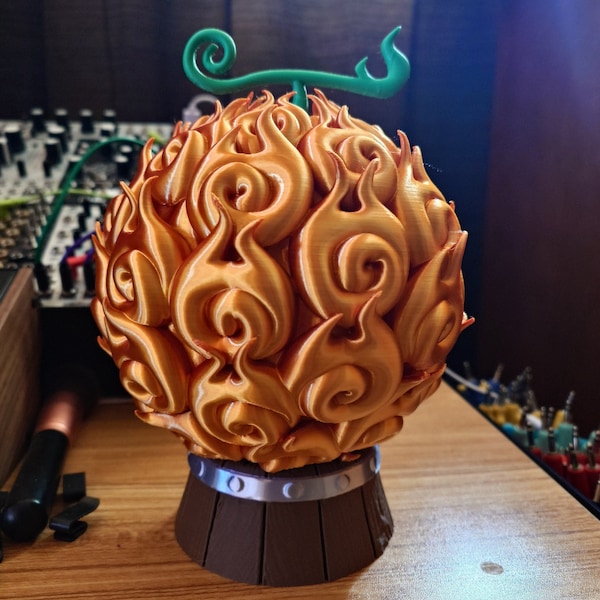 Mera Mera No Mi With Barrel Stand 3D Printed