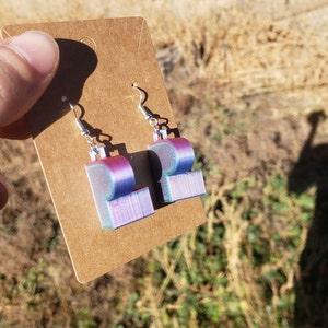 Pretty Lights (PL) Blocky Logo Multicolor 3D Printed Earrings