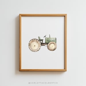 Green Tractor Print Boy Nursery Wall Art, Vintage Boy Nursery, Printable Transportation, Boys Room Decor, Kids Gallery Wall Set, Sage Green