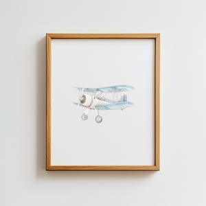 Vintage Blue Travel Boy Nursery Wall Art, Airplane Print, Printable Transportation, Blue Boys Room Art, Vintage Plane Wall Art, Blue Nursery
