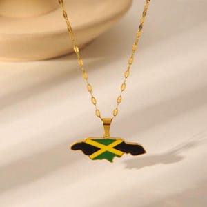 Jamaica Flag Pendant Necklace