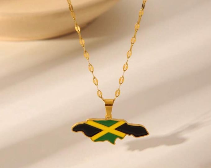 Jamaica Flag Pendant Necklace