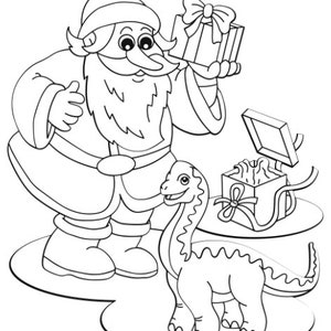 Prehistoric Christmas: Dino Delights Coloring Pages - 18 Pages - Etsy