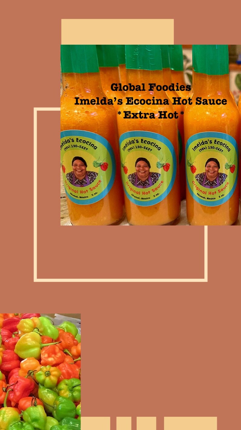 3 Bottles of Imelda La Ecocina Extra Hot Sauce Gift 5 oz bottle of Hot Sauce Pack of 3 Bottles image 4