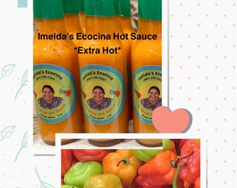 3 Bottles of Imelda La Ecocina Extra Hot Sauce Gift 5 oz bottle of Hot Sauce Pack of 3 Bottles