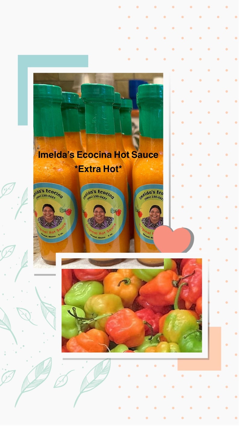 3 Bottles of Imelda La Ecocina Extra Hot Sauce Gift 5 oz bottle of Hot Sauce Pack of 3 Bottles image 1