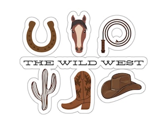 Der Wilde Westen Aufkleber, Pferdeaufkleber, Reiteraufkleber, Western Aufkleber, Cowboy Aufkleber