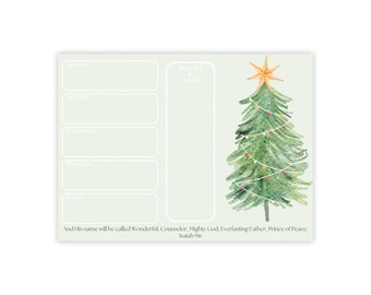 Christmas Sticky Note Pad, Wonderful Counselor Notepad, Holiday Weekly Planner, Christian Christmas Planner