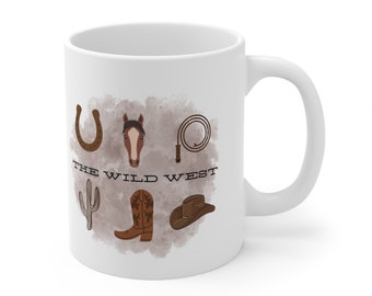 The Wild West Mug, Western Mug, Horse Mug, Western Equestrian Mug, Equestrian Mug