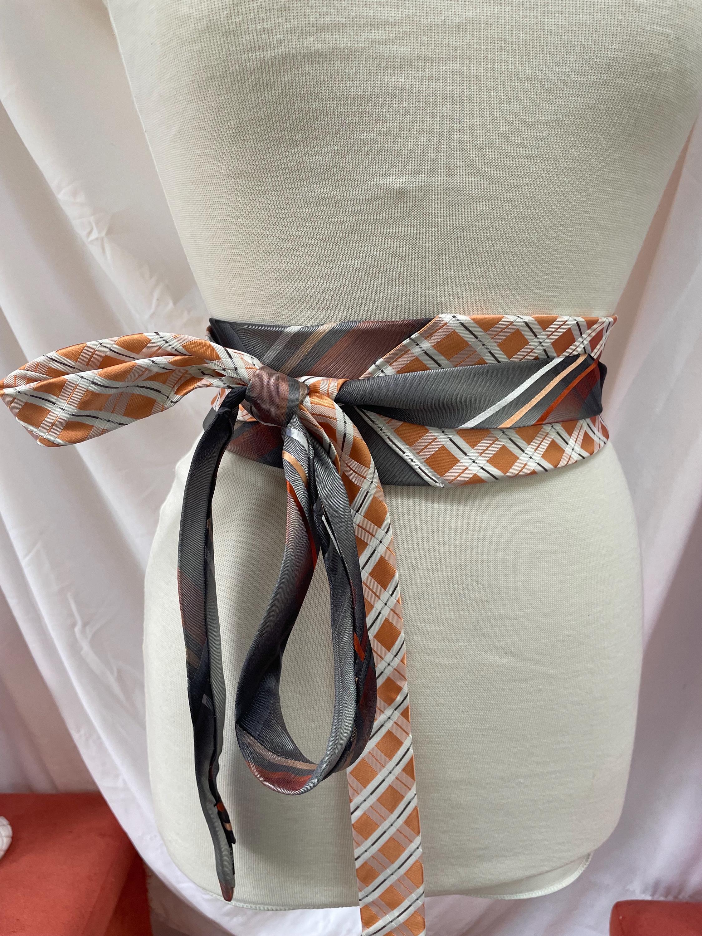 OOAK Handmade Quilted Vintage Silk Tie Belt UNISEX Necktie Belt - Etsy main image 2