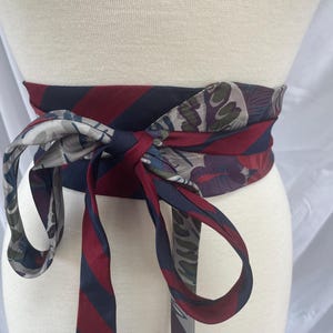 Upcycled Men’s Silk Tie Obi Belt – One-of-a-Kind Statement Waist Belt OS Upcycled Obi Belt - Etsy main image 4
