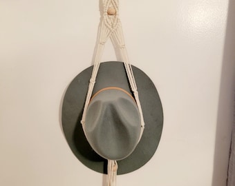 Macrame hat holder