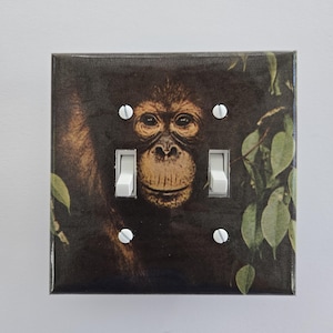 Monkey double light switch plate