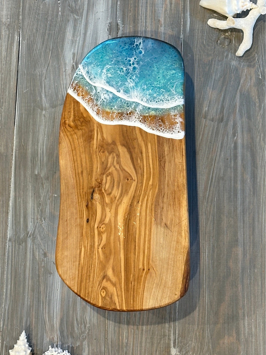 Ocean Wave Cutting Board Beach Resin Art Charcuterie Board Etsy