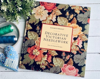 Vintage 1990 Decorative Victorian Needlework | Hardback Book | Over 25 Designs | Embroidery | Sewing |