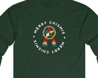 Merry Chismis - T-shirt met lange mouwen - grappig kerstshirt - lelijk - Filipijns Spaans