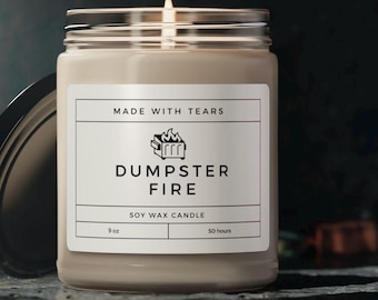 Dumpster Fire Scented Soy Candle, 9oz