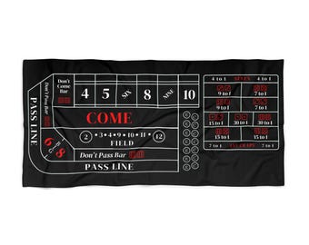 Craps Beach Towel - Funny towel - funny gift - Pool Towel - Casino - Poker - Blackjack - Craps Game