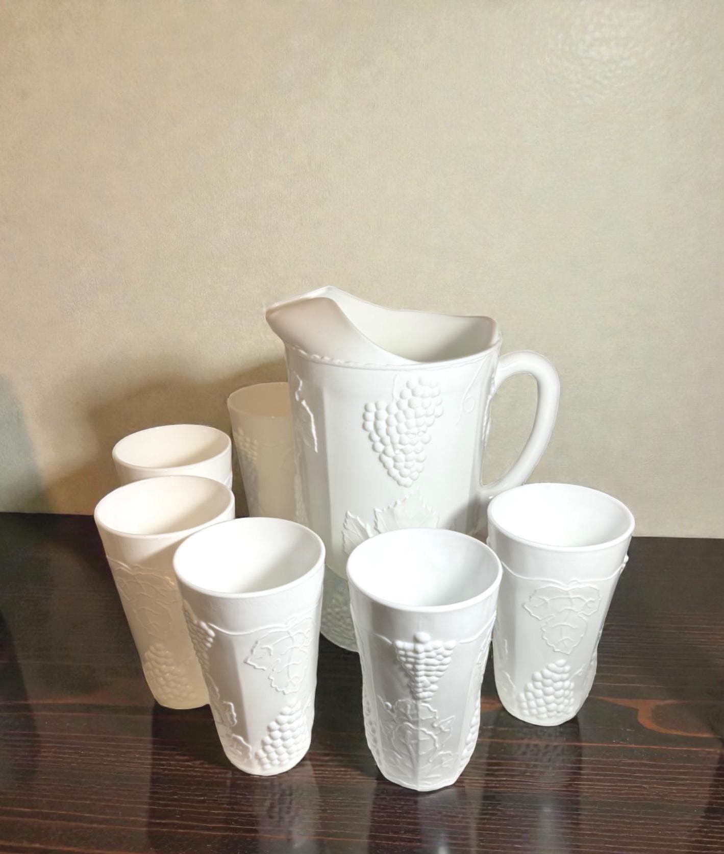 12 Ounce Mini Handle Glass Pitcher: Milk, Cream, Tea Serving Pitcher