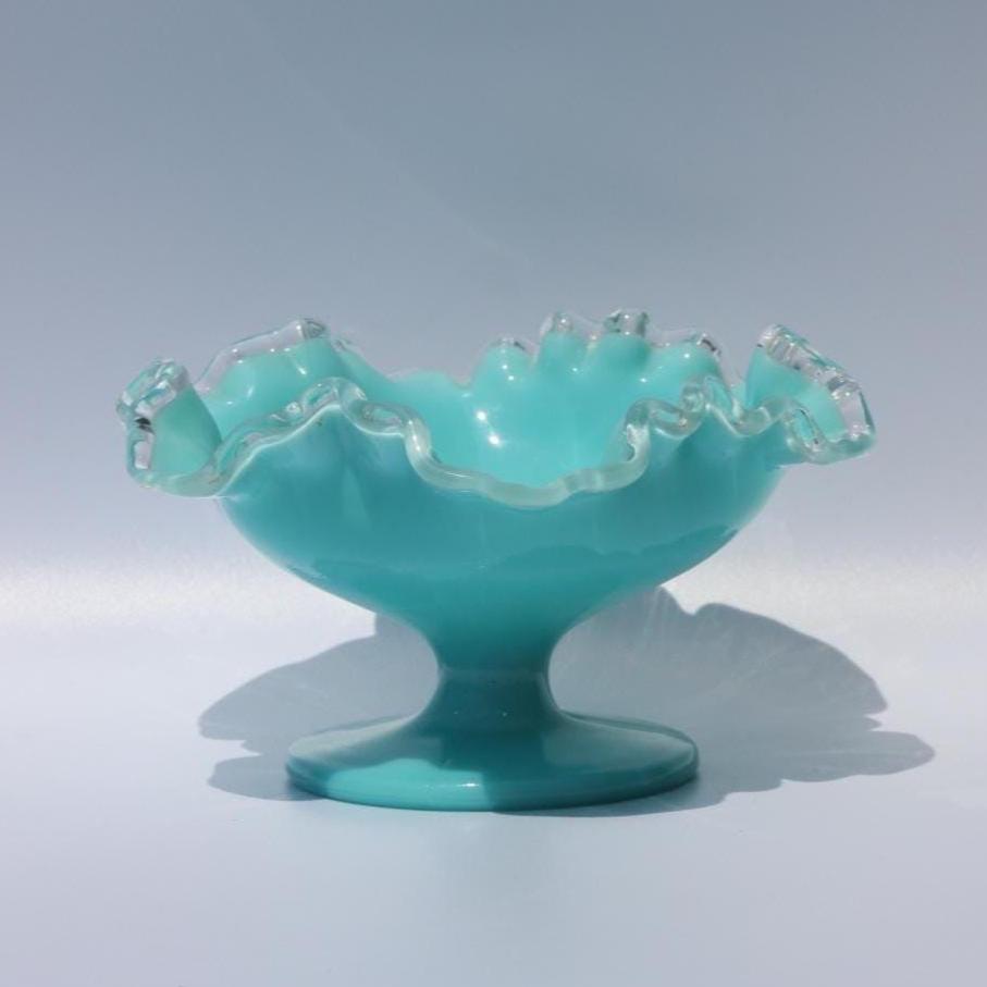 Fenton Turquoise Candy Dish - Etsy