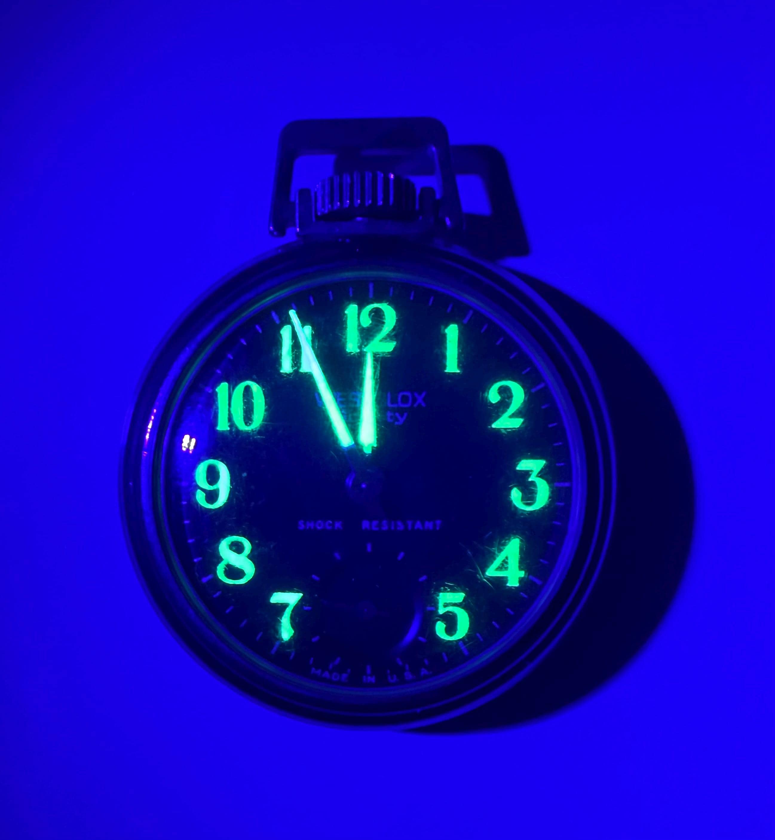 Vintage Westclox Scotty Pocket Watch: Black Dial, Luminous Numbers