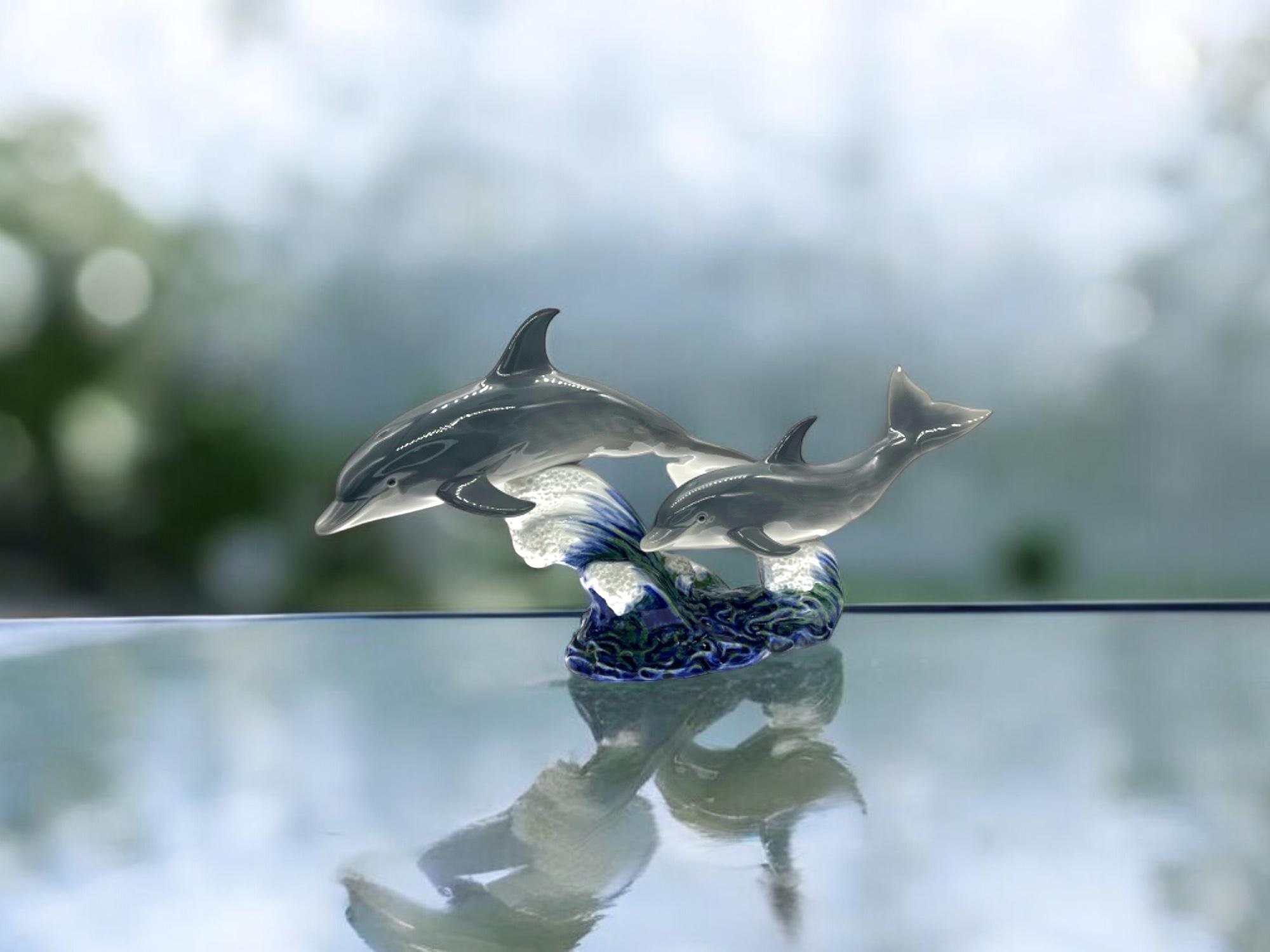 インテリア雑貨 置物 オブジェ 196 アーテサニアリンコナダ フィギュリン Retired Lladro #6456, Dance of the Dolphins - Etsy