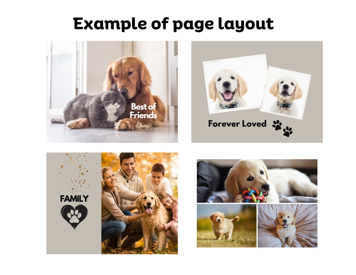 Dog Memorial Photobook Template Canva Photobook Template for Etsy