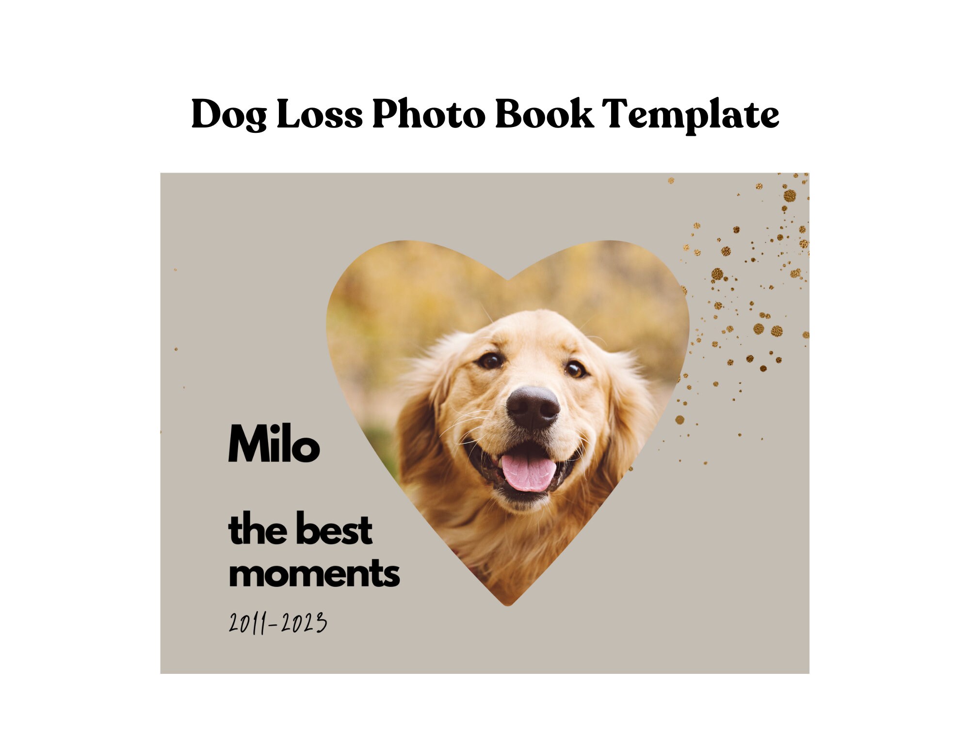 Dog Memorial Photobook Template Canva Photobook Template for Etsy
