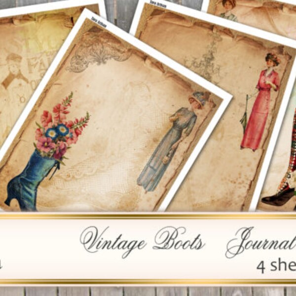 Vintage Shoes Papers With Women l Greeting Cards l Invitations l Decoupage l Scrapbooking l planners l Gift Wrappin