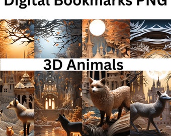 4 Printable Fox Bookmarks l Lot l Bundle l Digital Download l Wild Animals l Spirit Animal l Reading l Books l