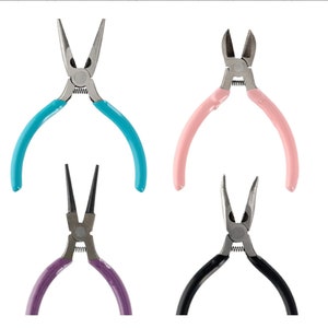 Pink Carbon Steel Jewelry Pliers, Needle Nose Pliers, Jump Rings