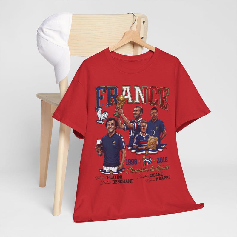 France Soccer Champions Comfort Colors® Shirt, France Legends Platini Zidane Deschamp Mbappe Graphic Tee, Unisex Sweatshirt image 13