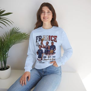 France Soccer Champions Comfort Colors® Shirt, France Legends Platini Zidane Deschamp Mbappe Graphic Tee, Unisex Sweatshirt image 18
