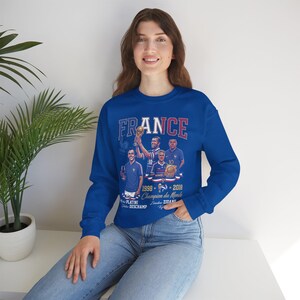 France Soccer Champions Comfort Colors® Shirt, France Legends Platini Zidane Deschamp Mbappe Graphic Tee, Unisex Sweatshirt image 20