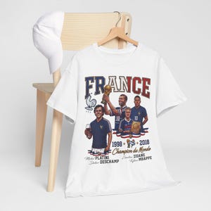 France Soccer Champions Comfort Colors® Shirt, France Legends Platini Zidane Deschamp Mbappe Graphic Tee, Unisex Sweatshirt image 12