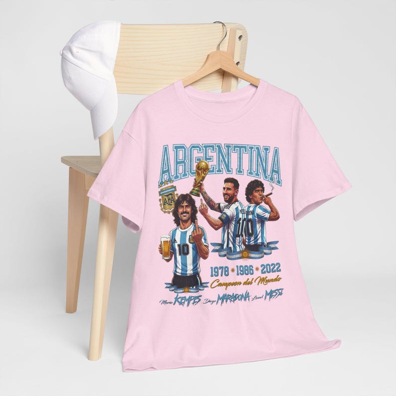 Argentina Legends Kempes Maradona Messi Comfort Colors® 1717 Shirt, Argentina World Cup Champions Soccer Sweatshirt image 12