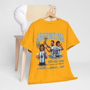 Argentina Legends Kempes Maradona Messi Comfort Colors® 1717 Shirt, Argentina World Cup Champions Soccer Sweatshirt image 13
