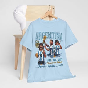 Argentina Legends Kempes Maradona Messi Comfort Colors® 1717 Shirt, Argentina World Cup Champions Soccer Sweatshirt image 10