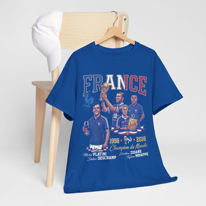 France Soccer Champions Comfort Colors® Shirt, France Legends Platini Zidane Deschamp Mbappe Graphic Tee, Unisex Sweatshirt image 10