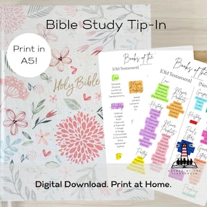 Consejo para el estudio bíblico imprimible: Libros de la Biblia (2 piezas) Descarga digital