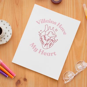 Bookish Villains Aufkleber - Blasenfreie Vinyl-Aufkleber für Leser - Villains Have My Heart - Steamy, Spicy, Smutty Buchliebhaber Geschenk