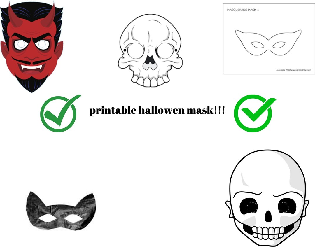 Halloween Maskhalloween Printable Maskhalloweendigital - Etsy
