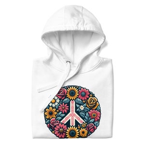 Peace-Zeichen Blumen Unisex Hoodie
