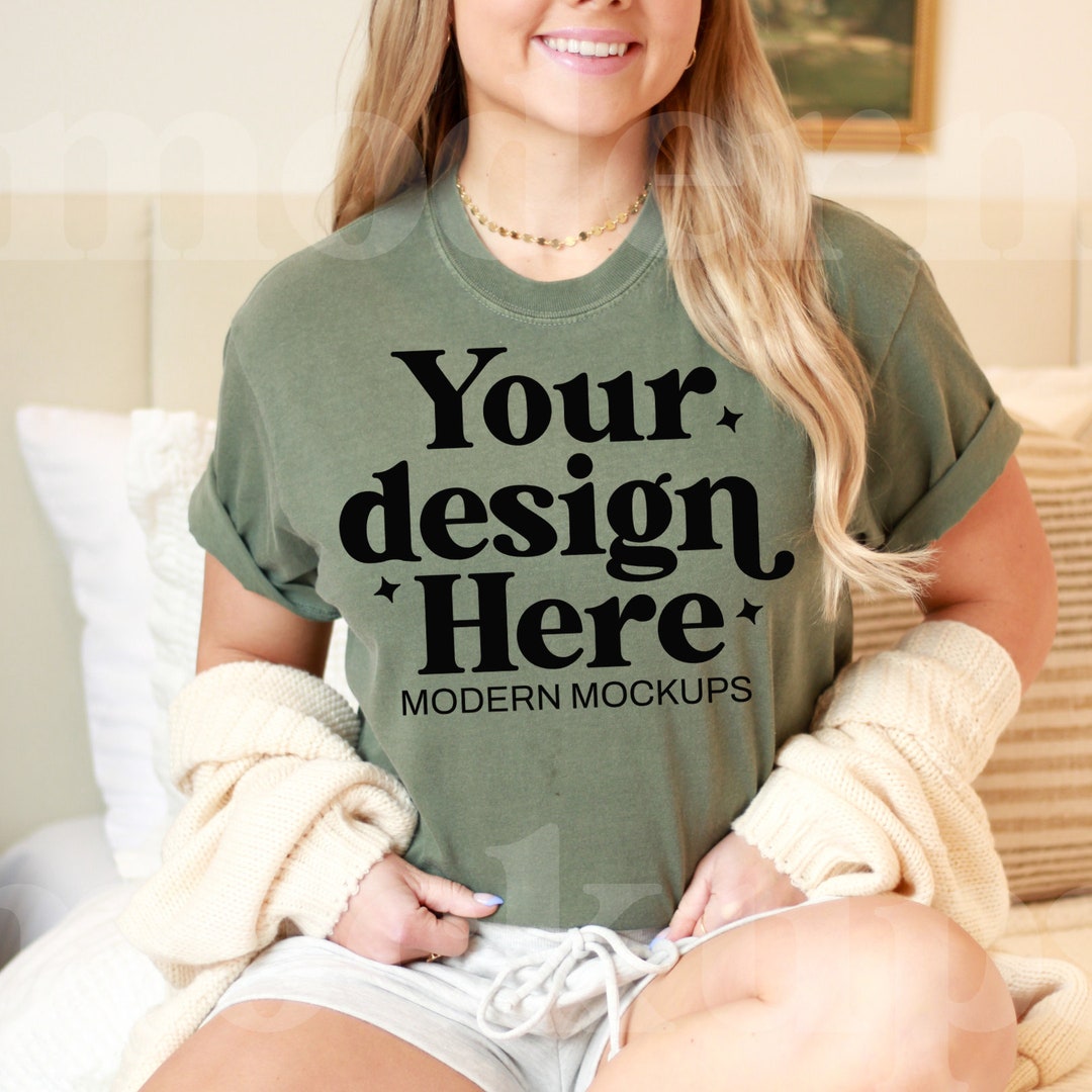 Moss, Comfort Colors C1717, Moss Shirt Mockup, Tshirt Mockup, Real ...