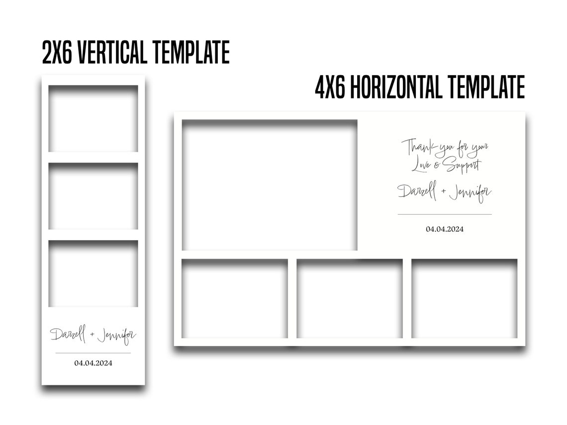 Photo Booth Framelayout 2-in-1 Minimalist Wedding Photobooth Template, Minimal Photo Booth ...