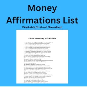 300 MONEY AFFIRMATIONS Printable Quotes Daily Wealth Manifestation Abundance Inspiration Financial Freedom Files