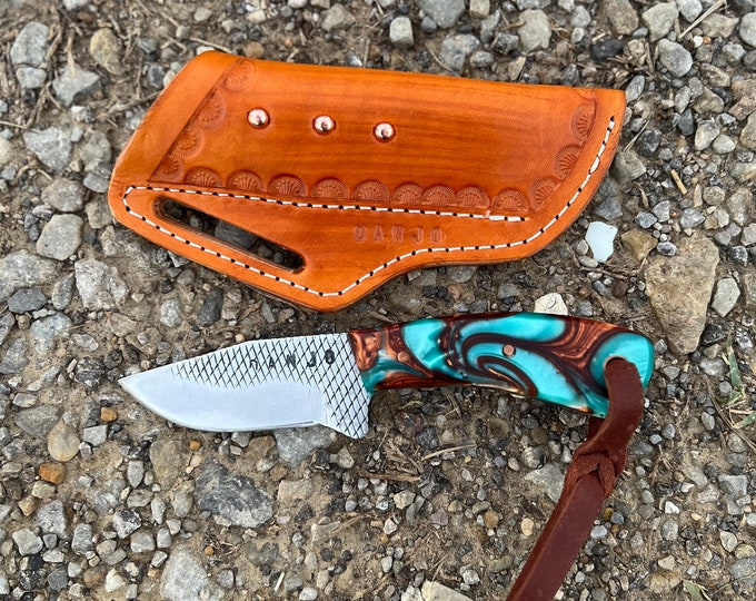 Horseshoe Rasp Knife Turquoise and Copper Etsy