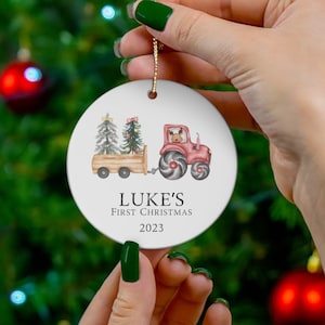 Baby&#39;s first Christmas customizable ornament, First Christmas Ornament, Ceramic Christmas Ornament Personalized Baby Christmas Ornament Gift