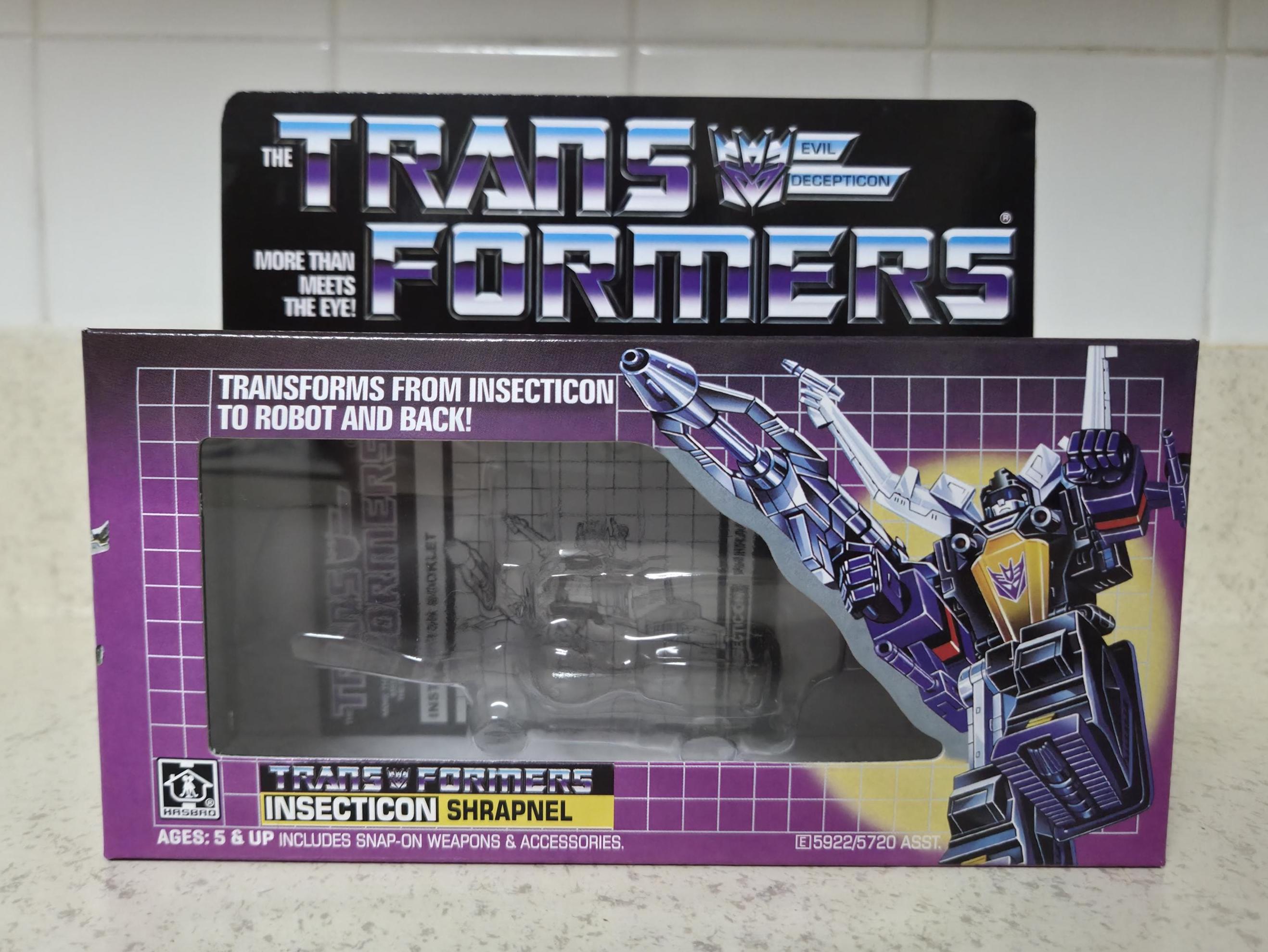 Sharpnel Insecicon Transformers G1 Insecticon Shrapnel Box, Cardboard Insert, Bubbles ...